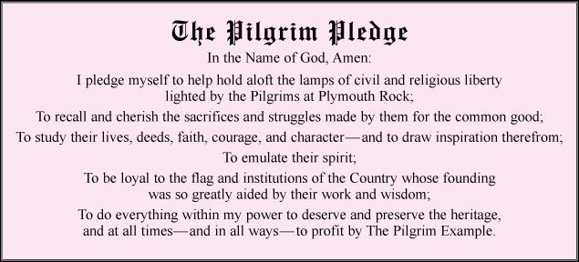 Wording of The Pilgrim Pledge