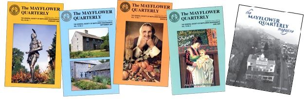 Image of 5 covers of The Mayflower Quarterly magazine